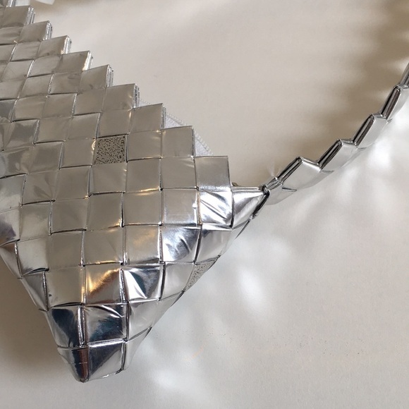 Silver Geometric Metallic Mini Bag - Picture 8 of 10